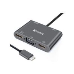 USB-C dokas su dviem HDMI ir VGA jungtimis Sandberg, 4K/30 Hz