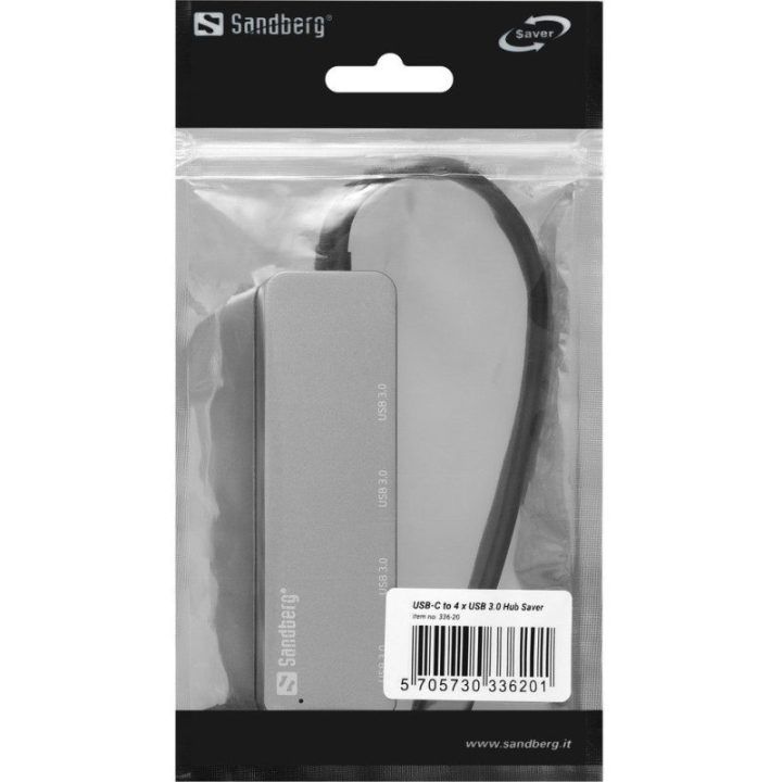 USB šakotuvas su USB-C jungtimi ir 4 USB 3.0 prievadais Sandberg SAVER