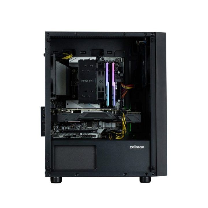 Kompiuterio korpusas mATX mini bokšto formato su dviem 120 mm ventiliatoriais Zalman T3 PLUS, juodas