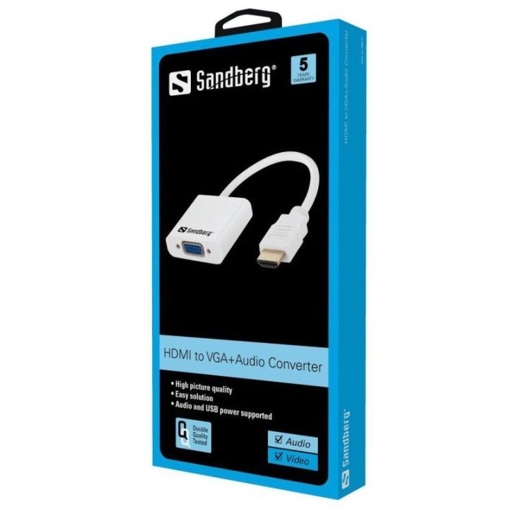 HDMI–VGA keitiklis su garso palaikymu Sandberg