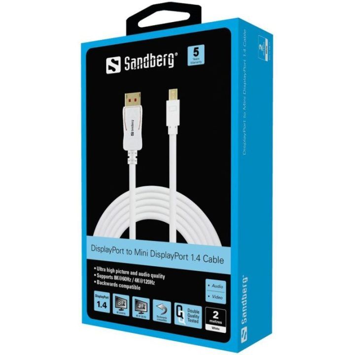 DisplayPort–Mini DisplayPort laidas Sandberg, 8K 60 Hz, 2 m