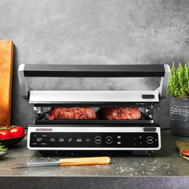 Kontaktinis grilis su keičiamomis plokštėmis Gastroback Design BBQ Advanced Smart, 2000 W