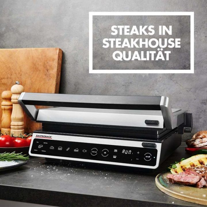 Kontaktinis grilis su keičiamomis plokštėmis Gastroback Design BBQ Advanced Smart, 2000 W