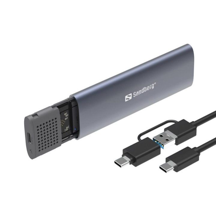 M.2 ir NVMe SSD kaupiklių dėklas Sandberg, USB 3.2 Gen 2, iki 2 TB
