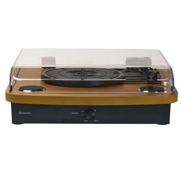Patefonas su USB ir SD kortelių lizdais, Bluetooth Denver VPL-230LW, 2 × 10 W, šviesaus medžio spalvos