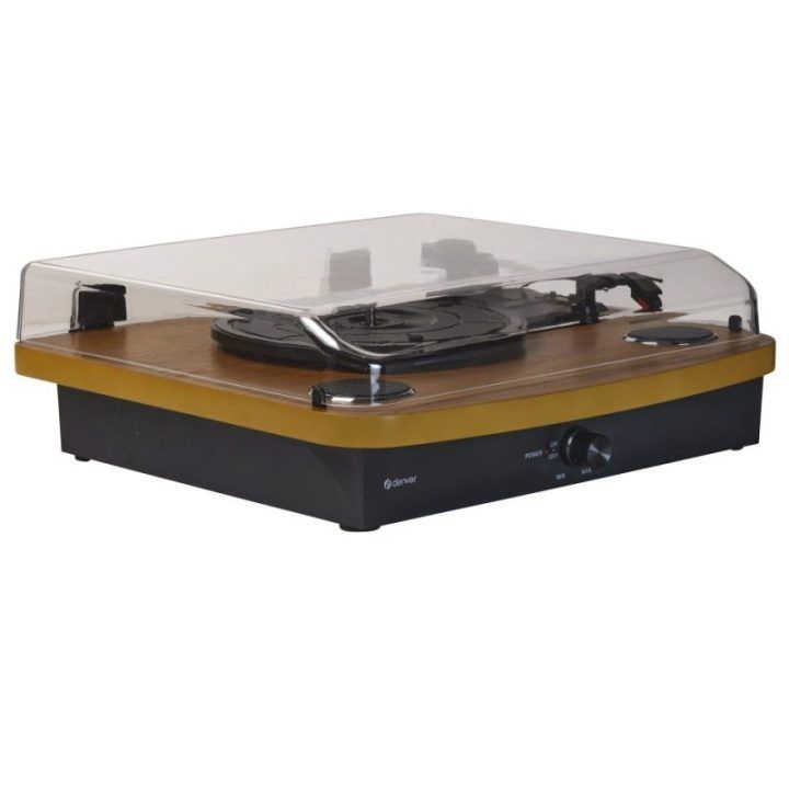 Patefonas su USB ir SD kortelių lizdais, Bluetooth Denver VPL-230LW, 2 × 10 W, šviesaus medžio spalvos
