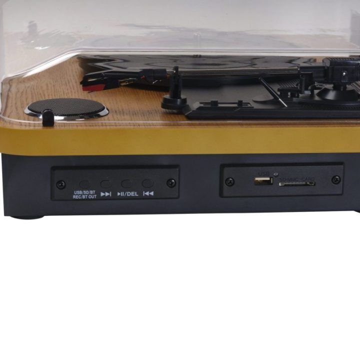 Patefonas su USB ir SD kortelių lizdais, Bluetooth Denver VPL-230LW, 2 × 10 W, šviesaus medžio spalvos