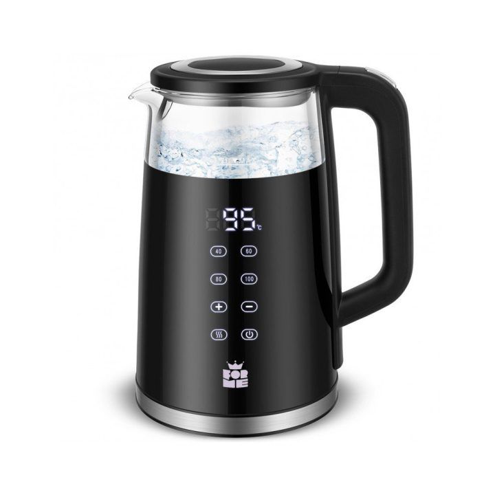 Elektrinis virdulys su temperatūros reguliavimu ForMe FKG-4017, 1,7 l, 2200 W, juodas