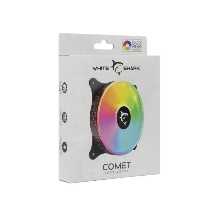 Kompiuterio ventiliatorius su fiksuotu RGB apšvietimu White Shark COMET, 120 mm