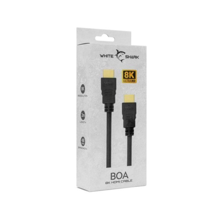 HDMI 2.1 kabelis HDMI–HDMI White Shark BOA, 2 m, 8K