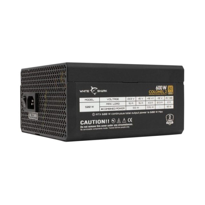 Kompiuterio maitinimo blokas White Shark Colonel-2, 600 W, juodas
