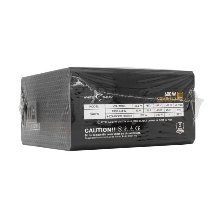 Kompiuterio maitinimo blokas White Shark Colonel-2, 600 W, juodas