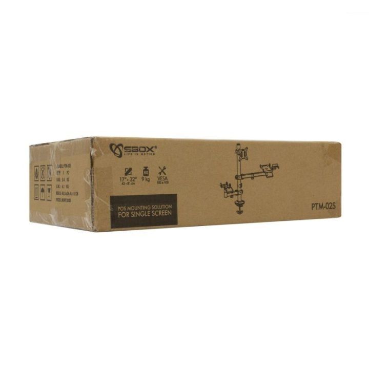 POS terminalo, spausdintuvo ir monitoriaus laikiklis Sbox PTM-02S, juodas