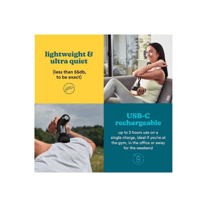 Mini masažinis pistoletas Homedics MYTI, antracito spalvos