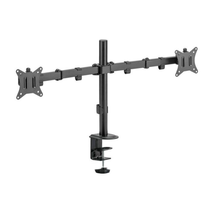 Dvigubas monitorių laikiklis Sbox LCD-352/2-2, 13–32 colių, 2 × 8 kg, juodas