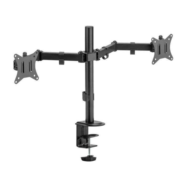 Dvigubas monitorių laikiklis Sbox LCD-352/2-2, 13–32 colių, 2 × 8 kg, juodas