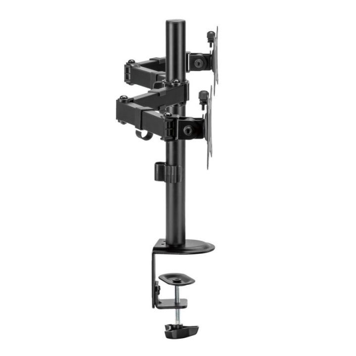 Dvigubas monitorių laikiklis Sbox LCD-352/2-2, 13–32 colių, 2 × 8 kg, juodas