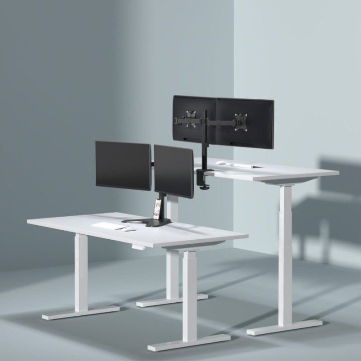 Dvigubas monitorių laikiklis Sbox LCD-352/2-2, 13–32 colių, 2 × 8 kg, juodas