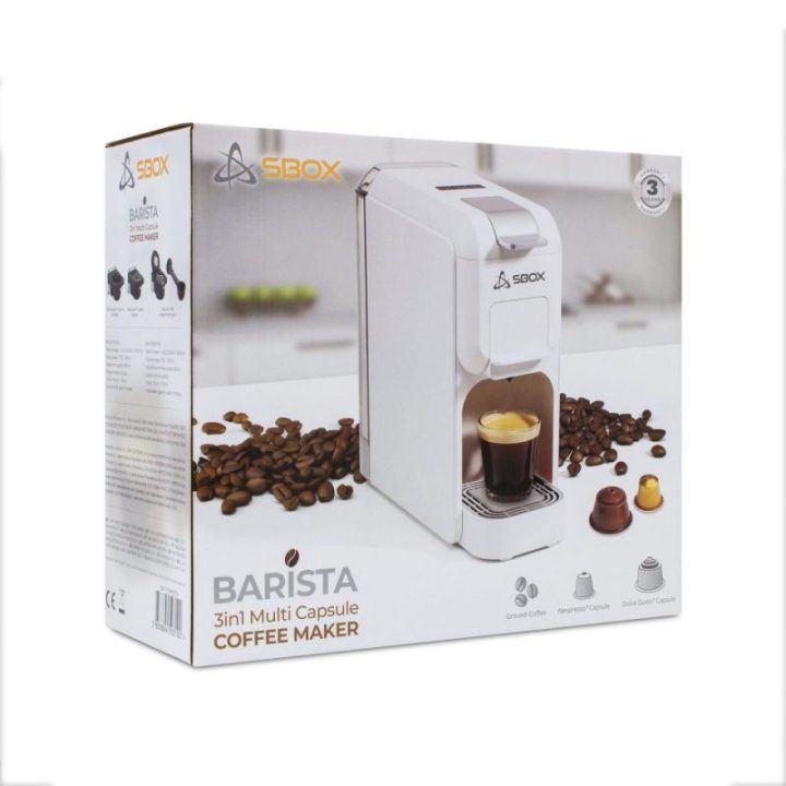 Kavos aparatas 3 viename Sbox CM-719 Barista, 1 150–1 350 W, balta