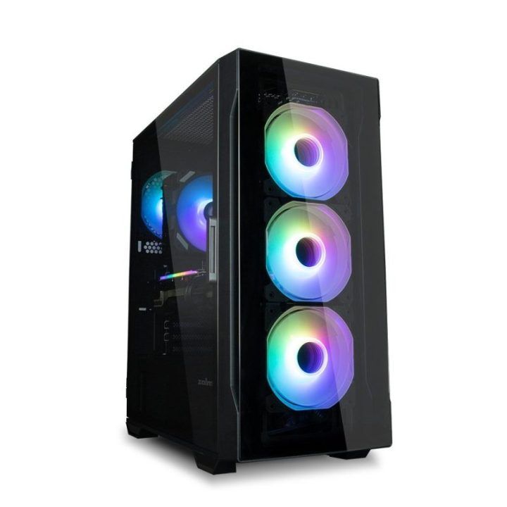 Kompiuterio korpusas Zalman I3 NEO TG, 4 RGB ventiliatoriai, juodas