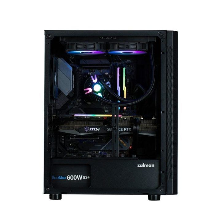 Kompiuterio korpusas ATX su tinkleline konstrukcija ir 6 × 120 mm ventiliatoriais Zalman I4, juodas
