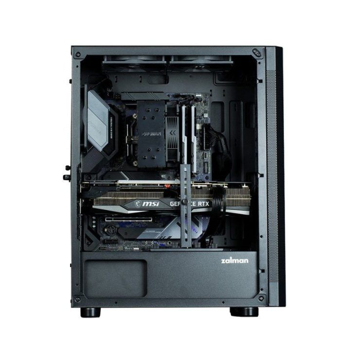 Kompiuterio korpusas ATX su tinkleline konstrukcija ir 6 × 120 mm ventiliatoriais Zalman I4, juodas