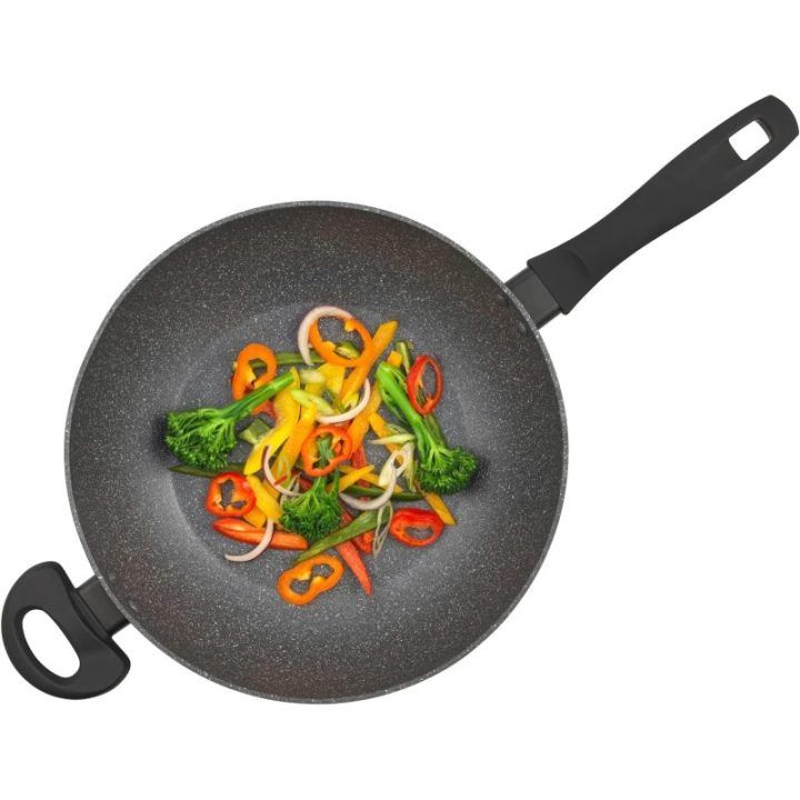 Wok keptuvė su marmuro efekto danga Russell Hobbs Metallic Marble, 28 cm
