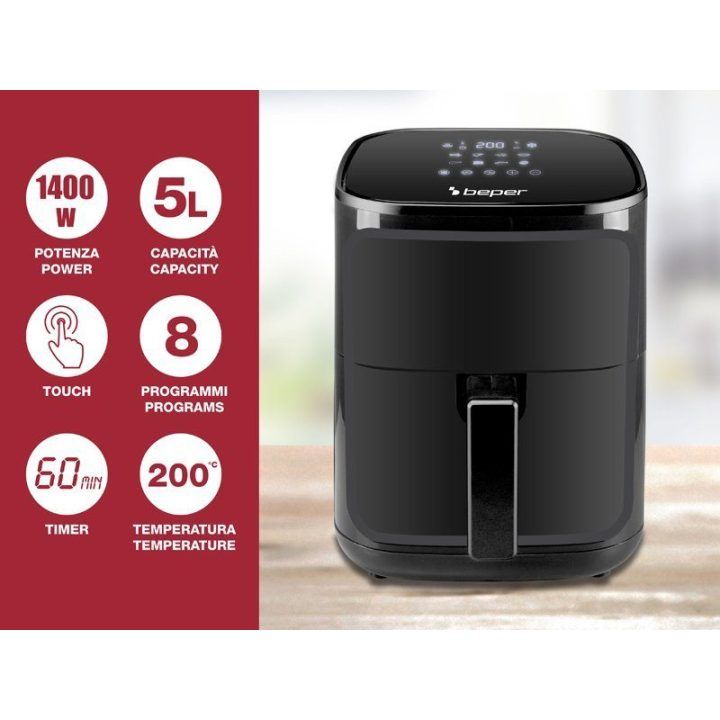 Karšto oro gruzdintuvė Beper P101FRI051, 5 l, 1400 W
