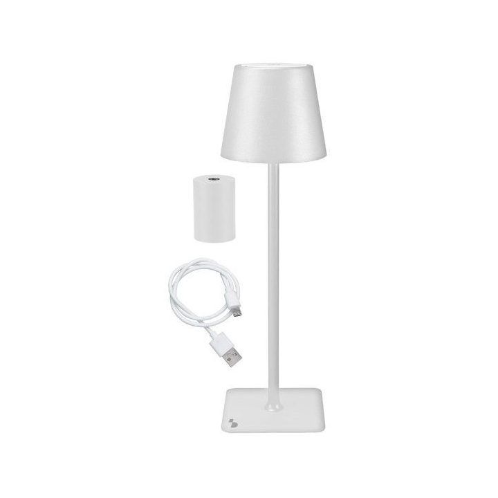 Įkraunama stalinė lempa Beper P201UTP112, 10,5 × 10,5 × 37,5 cm, balta