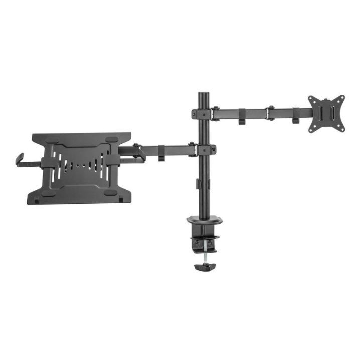 Stalinis monitoriaus ir nešiojamojo kompiuterio laikiklis Sbox LCD-LM01-2, 12 kg, juodas
