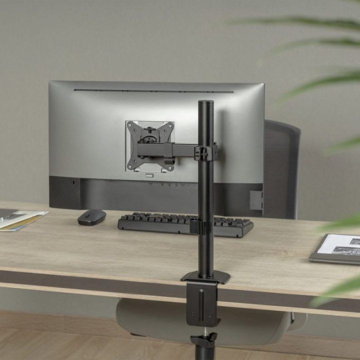 Monitoriaus laikiklis vienam ekranui su kabelių valdymu Sbox LCD-351/1-2, 17–32 colių, juodas