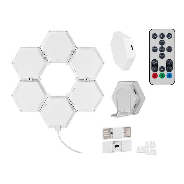 Šešiakampių LED šviestuvų rinkinys Tracer Ambience, 6 vnt