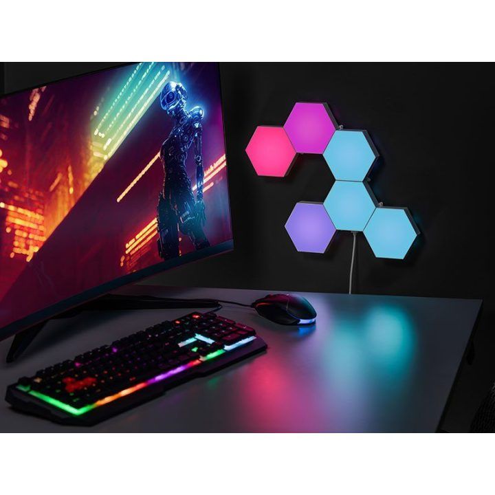 Šešiakampių LED šviestuvų rinkinys Tracer Ambience, 6 vnt