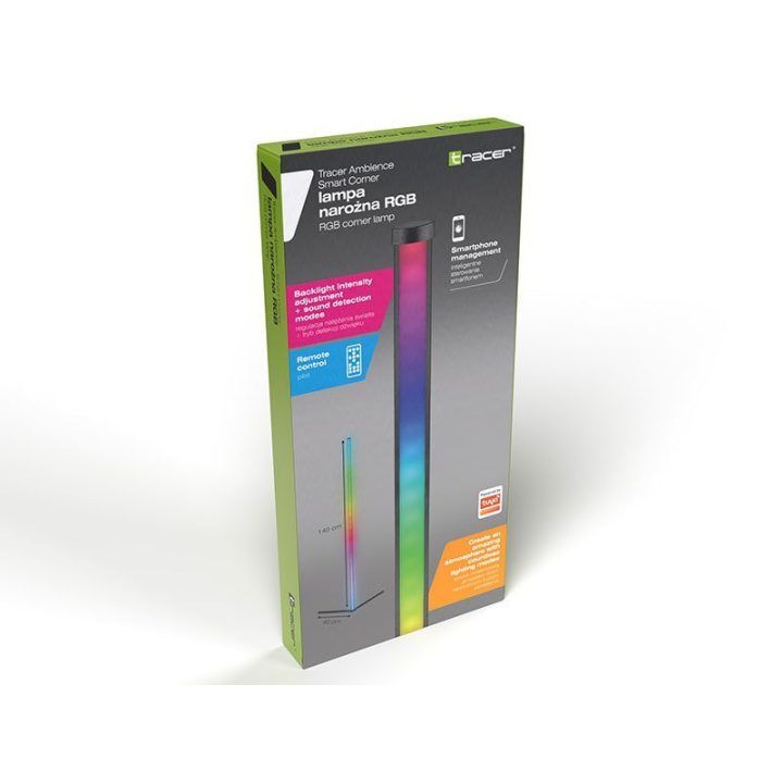 Kampinis LED šviestuvas Tracer Ambience Smart Corner, 140 cm