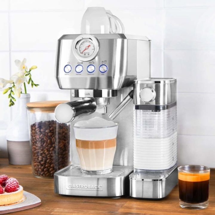 Espreso kavos aparatas su portafiltru ir automatiniu pieno plakikliu Gastroback Design Espresso Piccolo Pro M, 1350 W