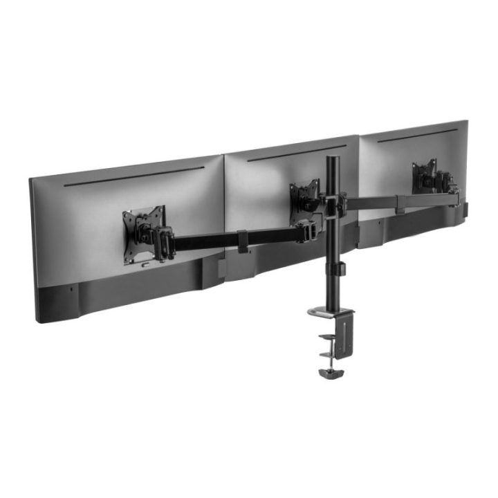 Trijų monitorių laikiklis Sbox LCD-352/3-2, 27 colių, juodas