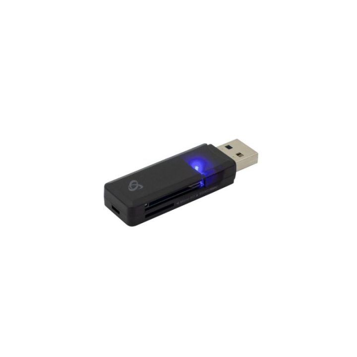 Atminties kortelių skaitytuvas Sbox CR-01, USB 3.0, juodas