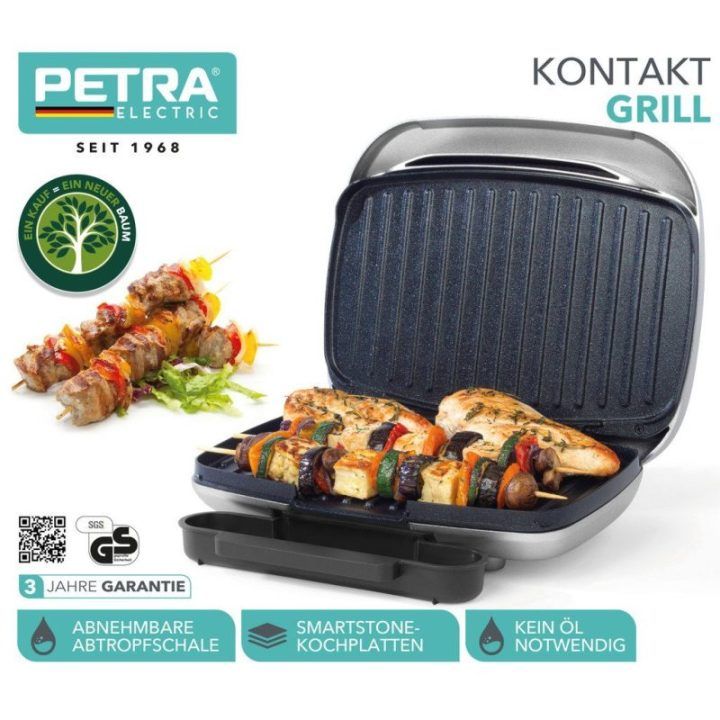 Elektrinis grilis su dvigubomis nelipniomis plokštėmis Petra PT5316HEVDEEU10, 1000 W