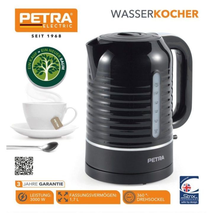 Elektrinis virdulys Petra PT5572BLKVDE, 3 kW, 1,7 l