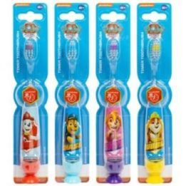 Vaikiškų dantų šepetėlių rinkinys su siurbtukais Paw Patrol, 4 vnt., įvairių spalvų