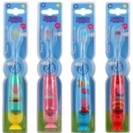 Vaikiškų dantų šepetėlių rinkinys su mirksinčiu laikmačiu Peppa Pig, 4 vnt., įvairiaspalvis