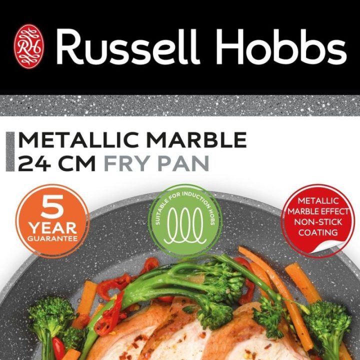 Keptuvė su nepridegančia danga Russell Hobbs Metallic Marble, 24 cm
