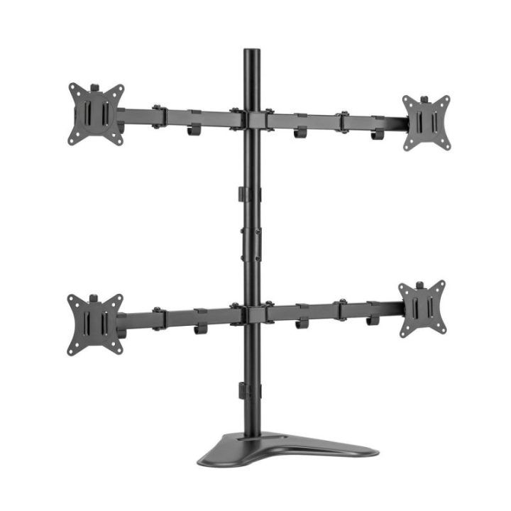 Keturių monitorių stovas Sbox LCD-F048-2, 17–32 colių, juodas