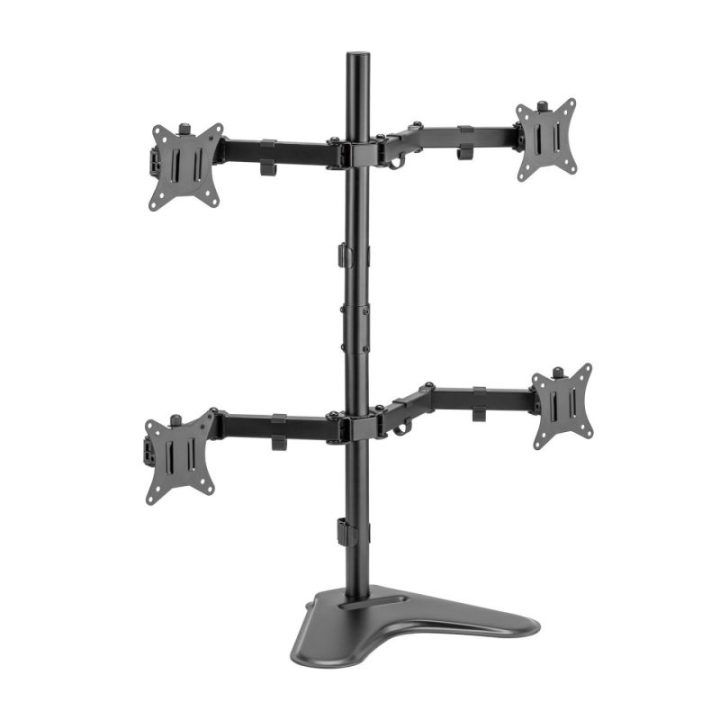 Keturių monitorių stovas Sbox LCD-F048-2, 17–32 colių, juodas