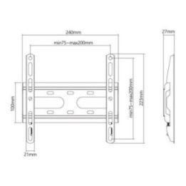 Fiksuotas televizoriaus laikiklis Sbox PLB-2522F-2, 23–43 colių, iki 45 kg, juodas