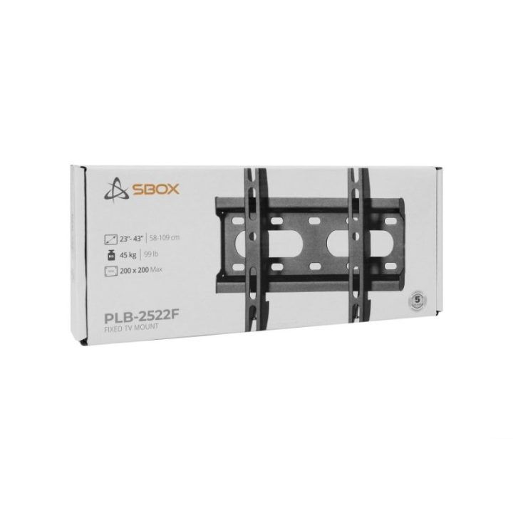 Fiksuotas televizoriaus laikiklis Sbox PLB-2522F-2, 23–43 colių, iki 45 kg, juodas