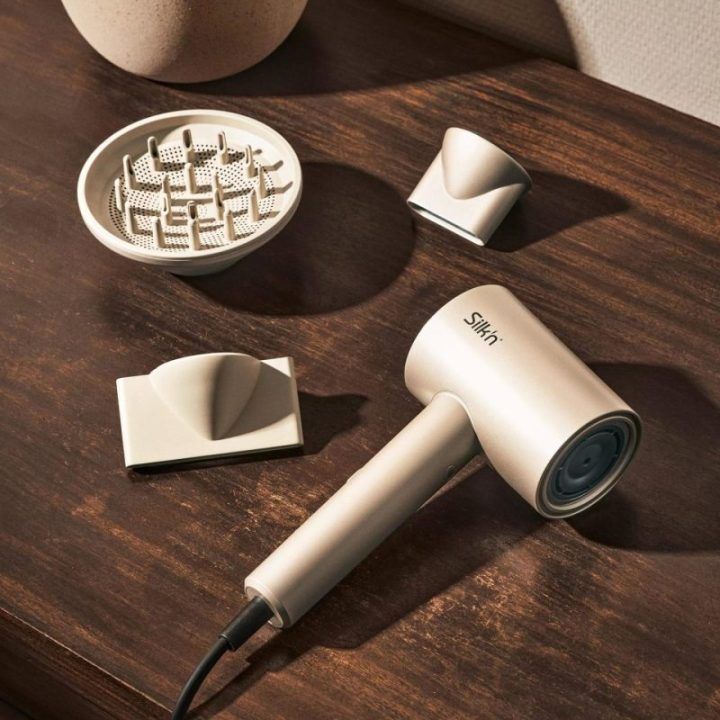 Plaukų džiovintuvas su vandens jonų technologija Silkn SilkyAir Pro, rožinio aukso spalvos