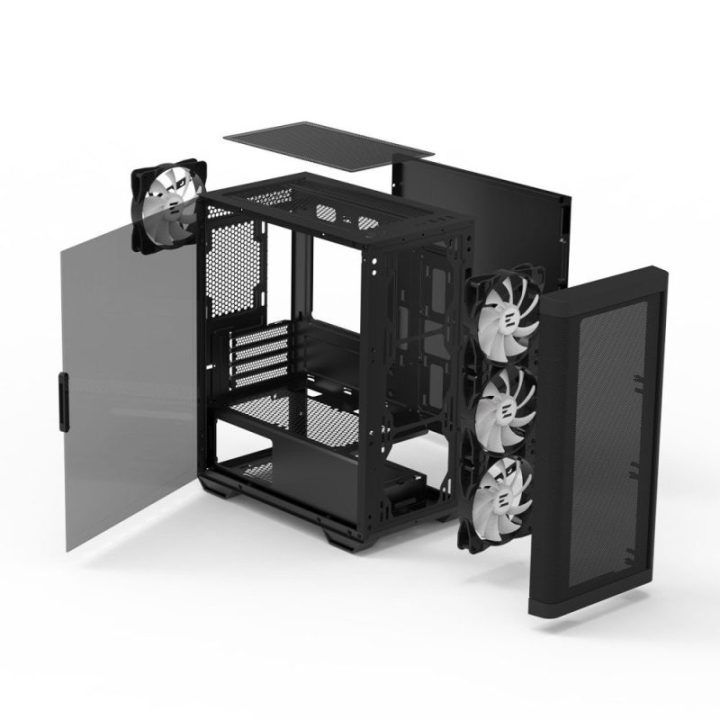 Kompiuterio korpusas Zalman M4 su 4 ARGB ventiliatoriais, juodas