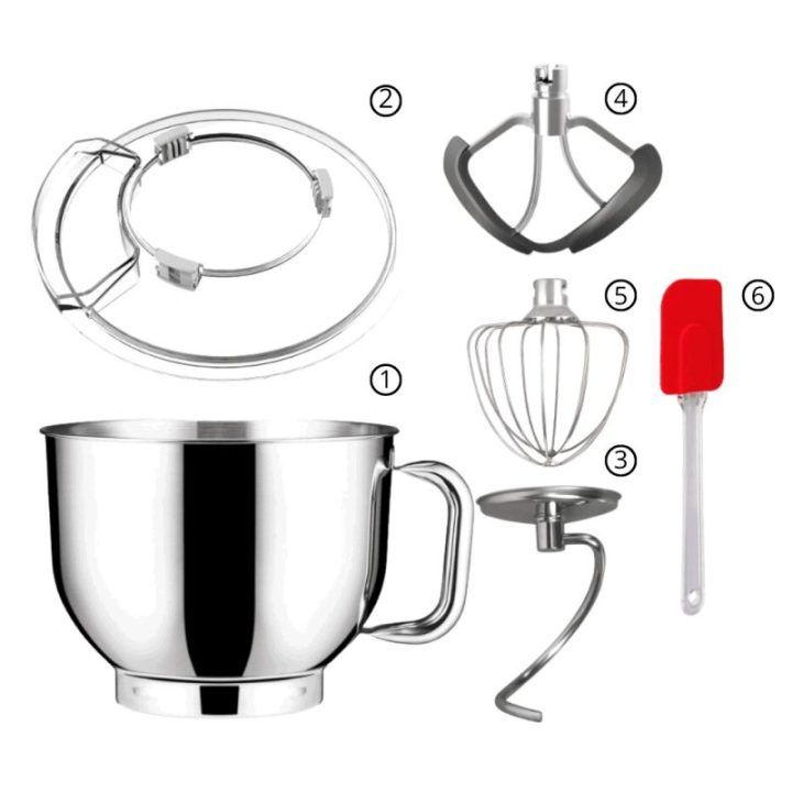 Planetinis plaktuvas su 6,5 l dubeniu Lovio ChefMaster, 1 800 W, pilkas