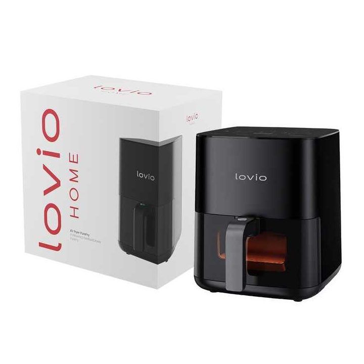 Karšto oro gruzdintuvė su garų funkcija Lovio PureFry, 5 l, juoda